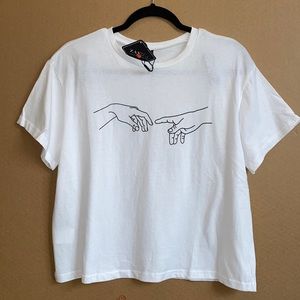 NWT The Creation Of Man Cropped T-Shirt From  Zaful  Size: Large